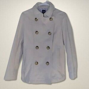 🦋 Vintage Gap Pea Coat Double Breasted Buckle Detail Front Pockets Soft Cream M